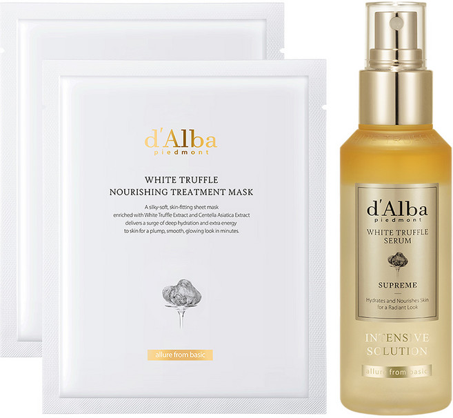 [비건뷰티] 달바 화이트 트러플 수프림 인텐시브 세럼 100ml + 너리싱 마스크 2p, 1개