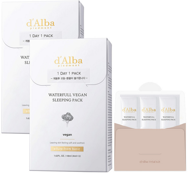 [비건뷰티] 달바 워터풀 슬리핑팩 4ml x 24p + 키트 4ml x 3p, 108ml, 1개