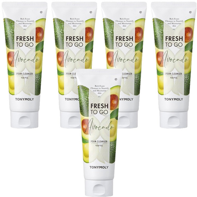 토니모리 프레쉬 투 고 아보카도 폼클렌저, 170ml, 5개