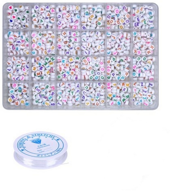 리니팜 A to Z 원 알파벳 비즈 세트, 컬러, 1세트