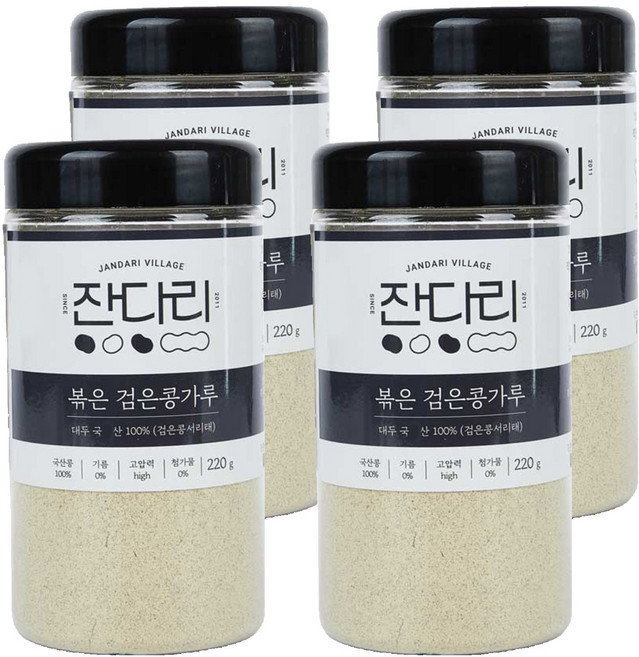 잔다리 볶은 검은콩가루, 220g, 4개