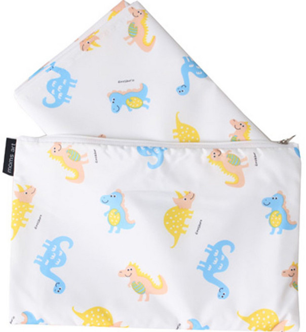 휴대용 단면 방수 소풍 돗자리 + 파우치 세트, 공룡