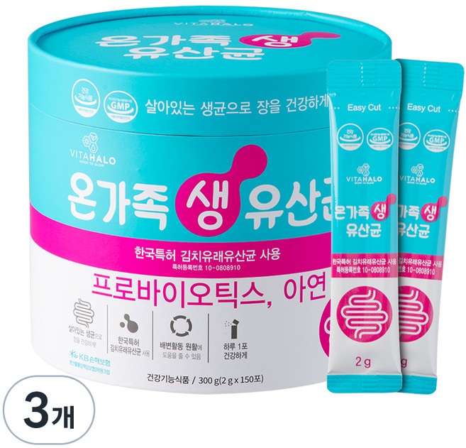비타할로 온가족 생 유산균, 300g, 3개