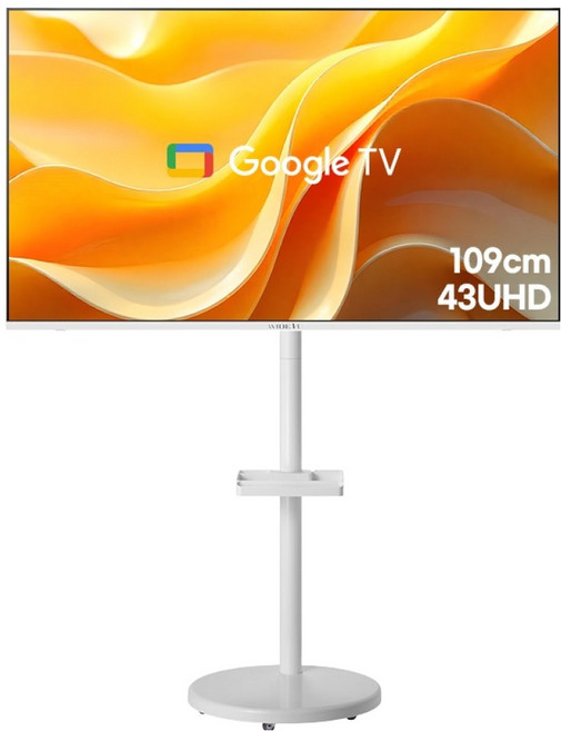 와이드뷰 4K UHD 화이트에디션 스마트 TV + 클래식 삼탠바이미 이동식 TV 세트, 109cm(43인치), GTWV430UHD(TV), EKWBYME3822W(스탠드), 스탠드형, 고객직접설치