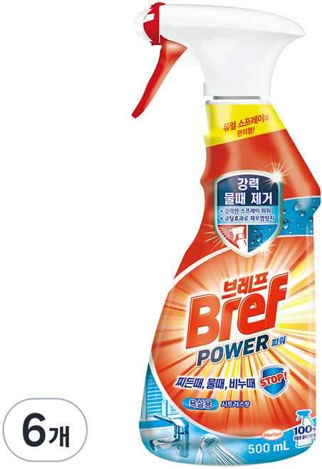 브레프 파워 욕실 세정제, 500ml, 6개