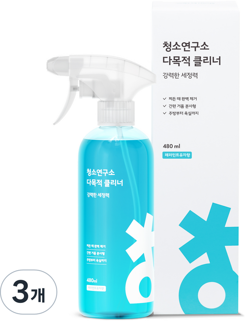 청소연구소 다목적 클리너, 480ml, 3개