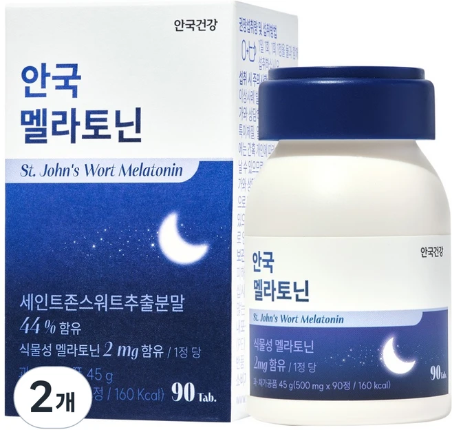 안국건강 안국 멜라토닌 45g, 90정, 2개 - 쿠팡