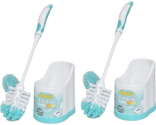 Home Star 多麼潔 雙刷頭潔廁刷組, 藍色 + 白色, 2組