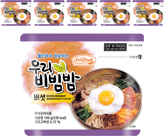 이지밥 우리비빔밥 버섯, 100g, 6개