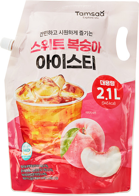 탐사 스위트 복숭아 아이스티, 2.1L, 1개