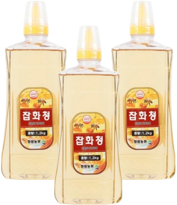 CHUNGRIM FOOD Soul Baekseo 雜貨清 飼養蜂蜜 料理 咖啡廳 家用, 1.2kg, 3個