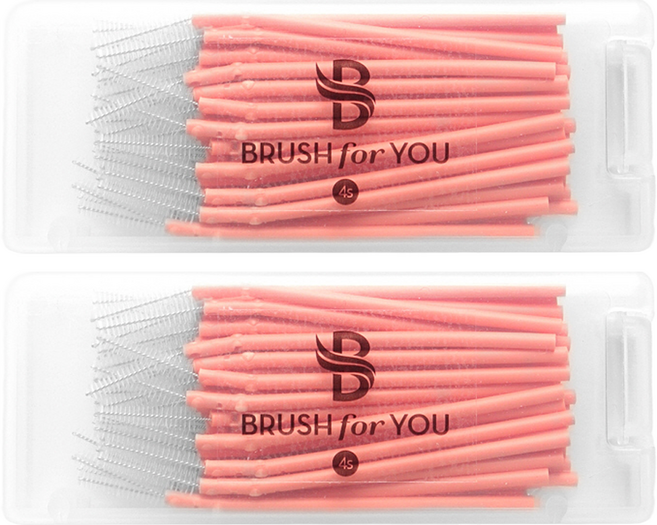 브러쉬포유 휴대용 치간칫솔 4S 0.6mm 50p, 2세트, 50개