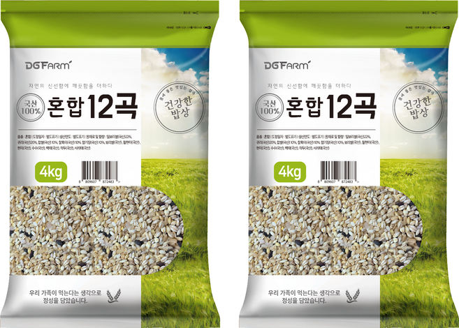 건강한밥상 국산 혼합 12곡, 4kg, 2개