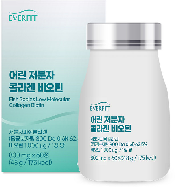 EVERFIT 低分子膠原蛋白生物素錠 48g, 60錠, 1瓶