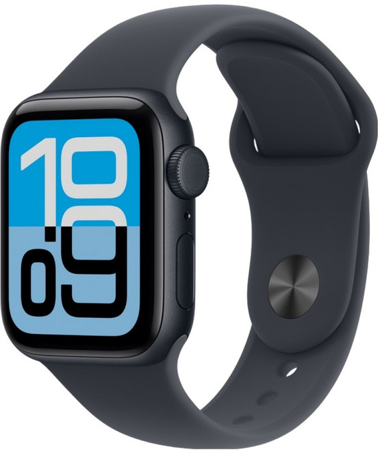 Apple 2025 Watch SE3 午夜色鋁金屬 + M/L午夜色運動型錶帶, 40mm, 午夜色, GPS