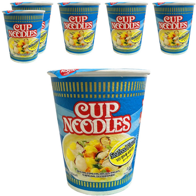 컵누들 닛신 씨푸드맛 71g, 6개
