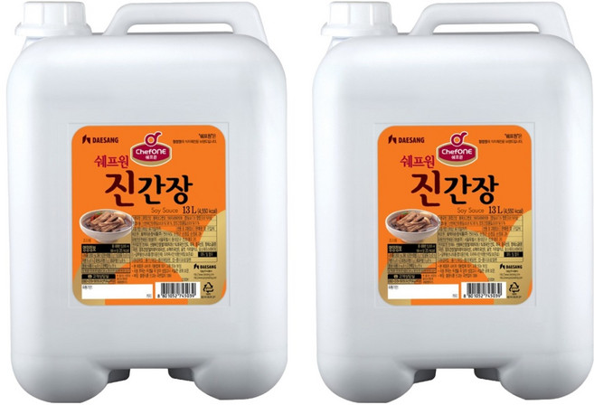 쉐프원 진간장, 13L, 2개