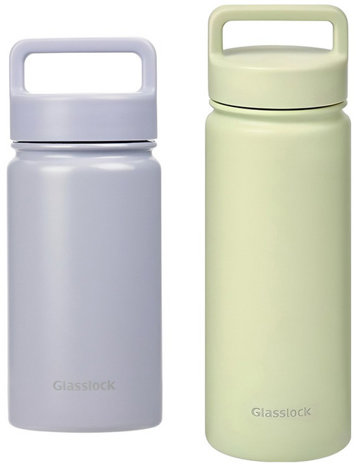 글라스락 스포티 핸들 텀블러 500ml + 350ml, 500ml(페일그린) + 350ml(페일라벤더), 1세트