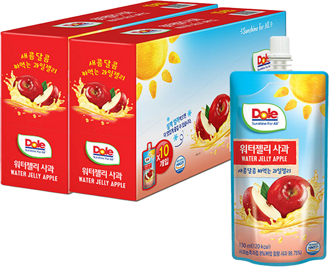 돌 워터젤리 사과 10개입, 130ml, 20개