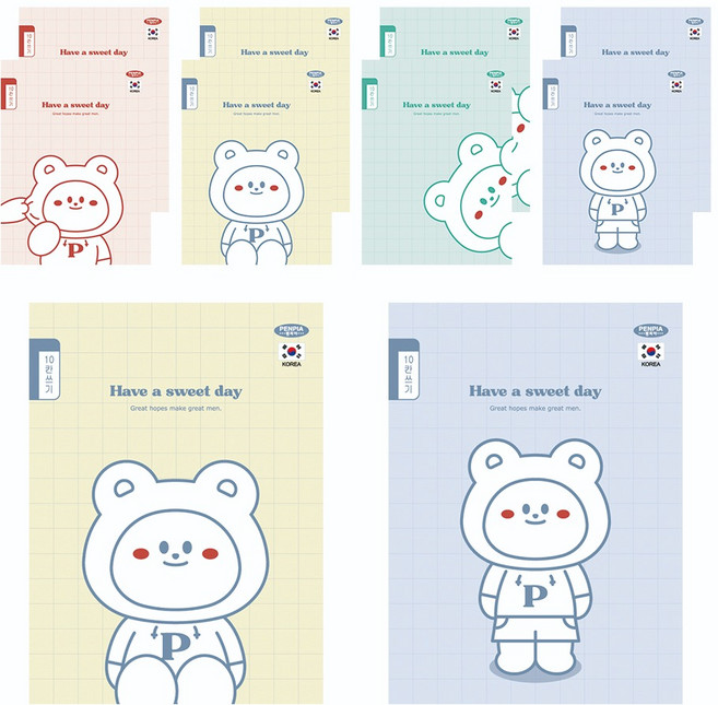 펜피아 800 10칸쓰기 공용 초등노트, 랜덤발송, 10개
