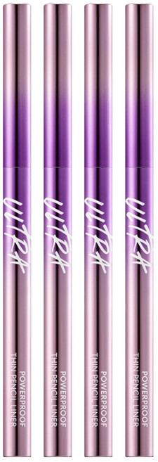 미샤 울트라 파워프루프 씬 펜슬 라이너 0.12g, 다크 블랙, 4개