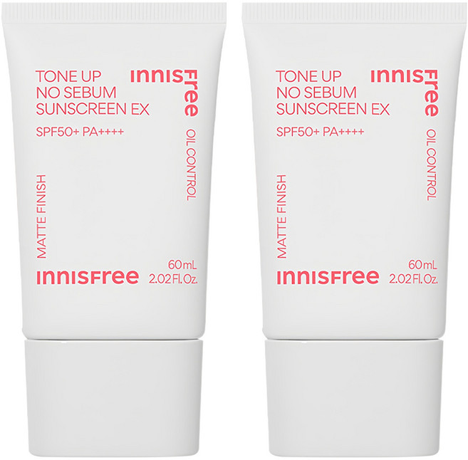 이니스프리 톤업 노세범 선스크린 EX SPF50+ PA++++, 60ml, 2개