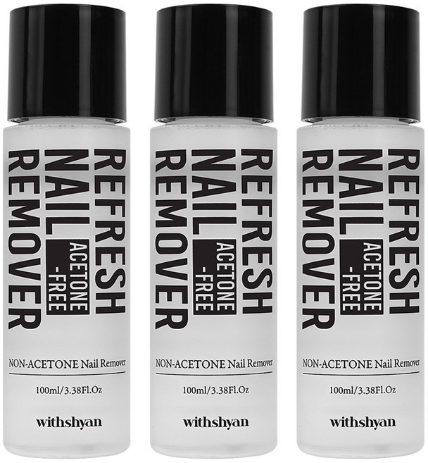 위드샨 논 아세톤 리프레쉬 네일 리무버, 100ml, 3개
