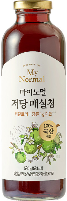 마이노멀 100% 국산 매실 저당 매실청, 580g, 1개