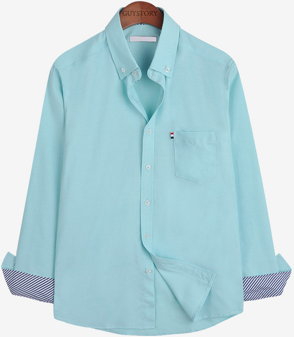 가이스토리 남성용 무지 캐주얼 17색상 빅사이즈 컨택 옥스포드 셔츠