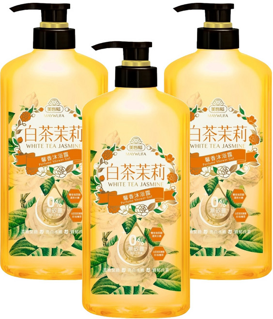美吾髮 馨香沐浴露 白茶茉莉, 700ml, 3瓶
