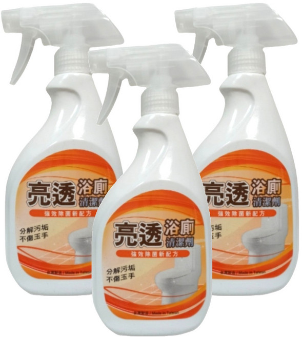 Snow White 白雪 亮透浴廁清潔劑 橘色, 3個, 500ml