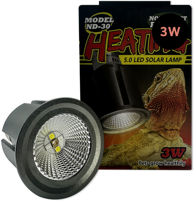 NOMOY PET ND-30 爬蟲用 LED 太陽燈 UVB 5.0 3W, 黑色, 1個