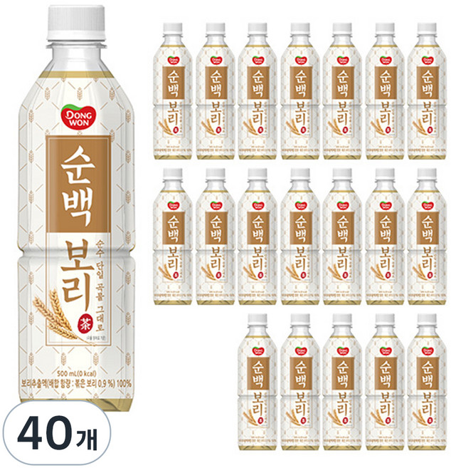 동원 순백 보리차, 500ml, 40개
