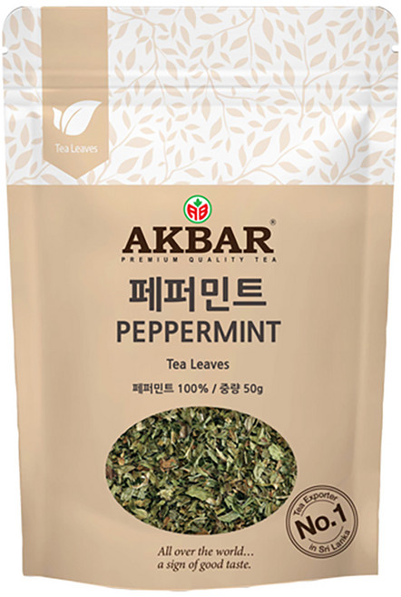 아크바 페퍼민트 허브티 잎차, 50g, 1개입, 1개