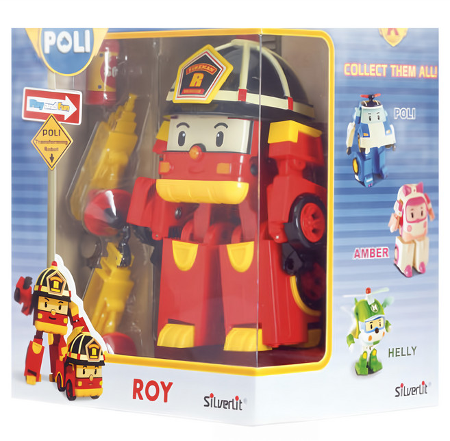SiLverLit 銀輝 POLI 波力 ROI LED 變形機器人羅伊, Red, 1盒
