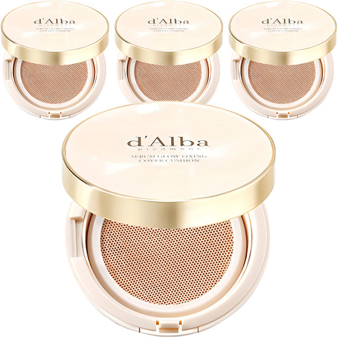 [비건뷰티] 달바 세럼 글로우 픽싱 커버 쿠션 파운데이션 17g, 23호, 4개