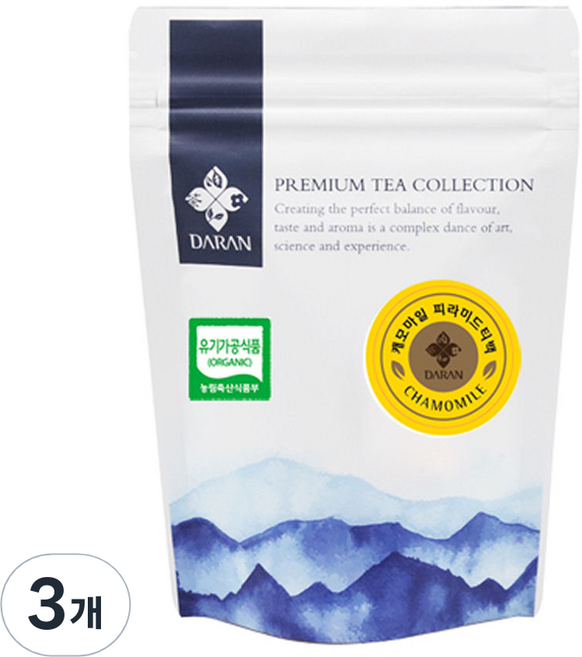 다란 유기농 캐모마일 티백, 1g, 10개입, 3개