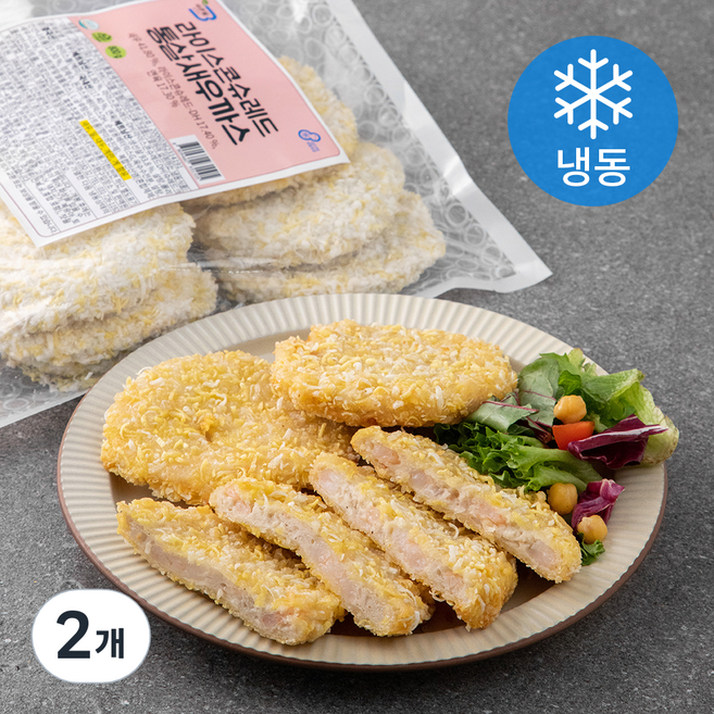 바른웰 라이스콘슈레드 통살새우까스 (냉동), 800g, 2개