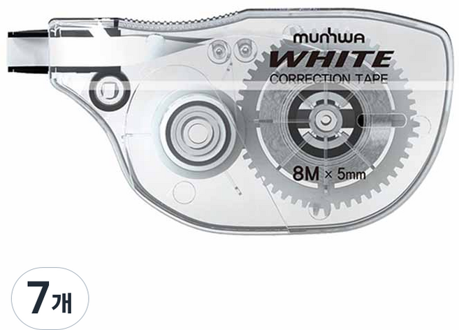 문화연필 수정테이프 5mm x 8M, 화이트, 7개