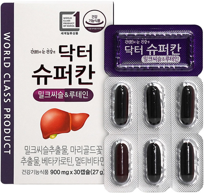 닥터슈퍼칸 밀크씨슬 루테인 27g, 30정, 1개