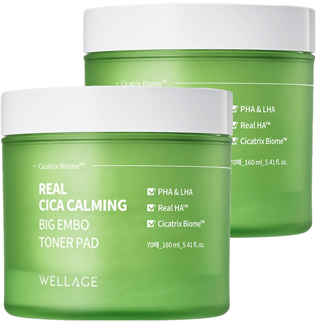Wellage Real Cica Calming Big Embo 爽膚水墊 160ml, 2個, 70入