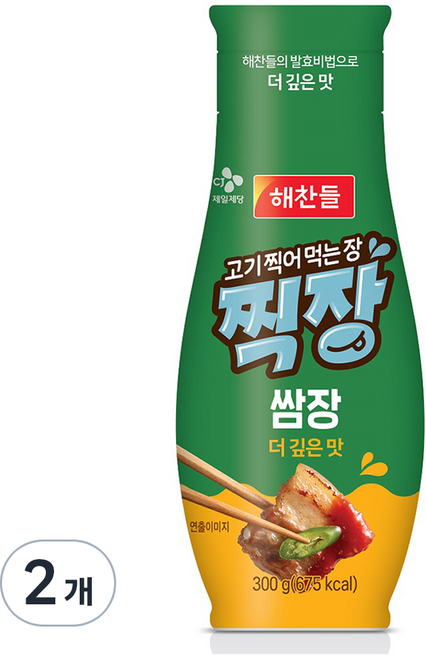 찍장 쌈장 튜브형, 300g, 2개