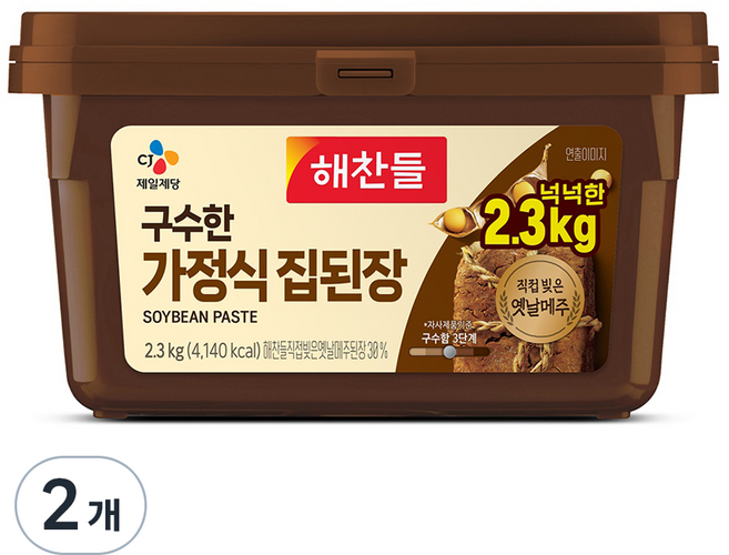 해찬들 구수한 가정식 집된장, 2.3kg, 2개