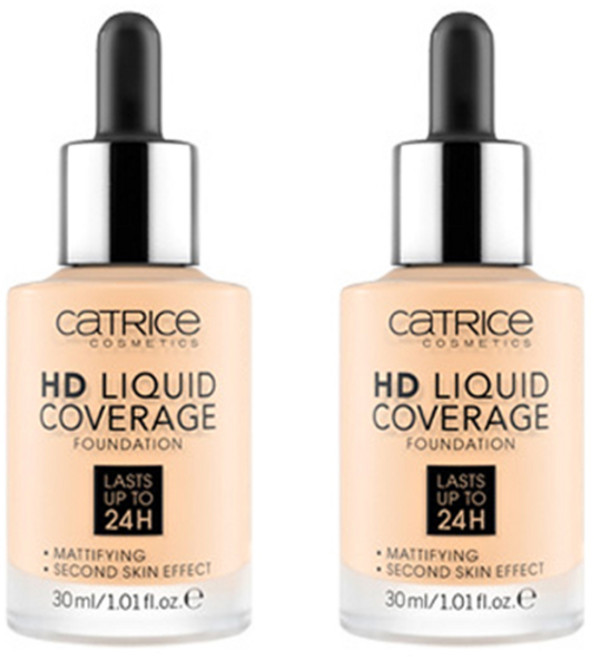 캐트리스 HD 리퀴드 커버리지 파운데이션 30ml, 002호 포슬린베이지, 2개