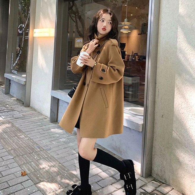 PEONIST 女款經典風格Oversize中長版大衣