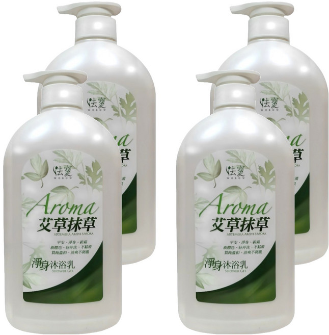 WOBOW 法寶 艾草沐浴乳, 750ml, 4個