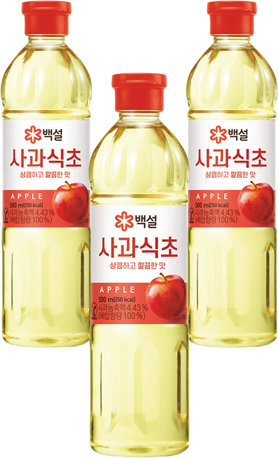 백설 사과식초, 500ml, 3개