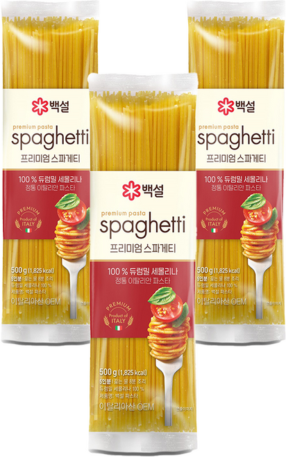 백설 스파게티면, 500g, 3개