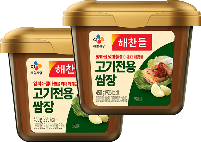 해찬들 고기전용 쌈장, 450g, 2개