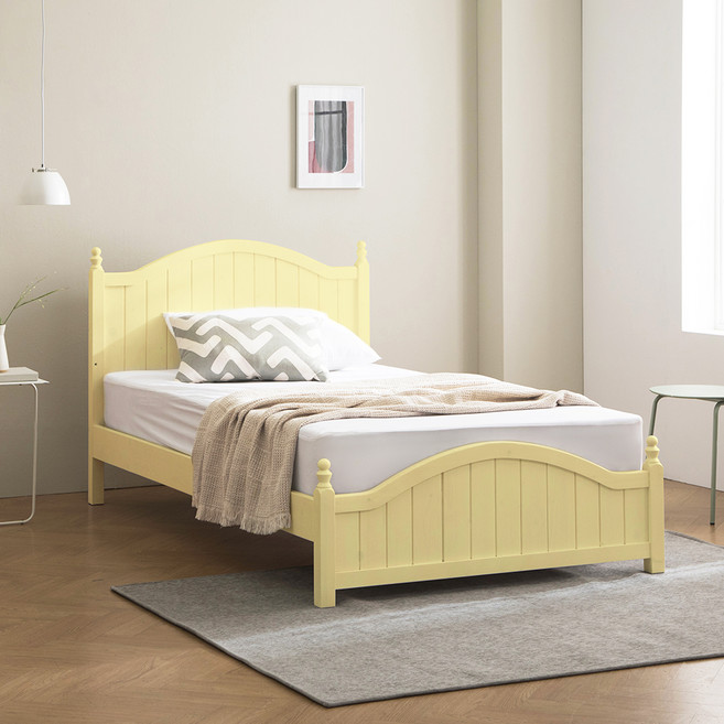프레지에 어린이 원목 공주침대 프레임 단품 방문설치, 옐로우